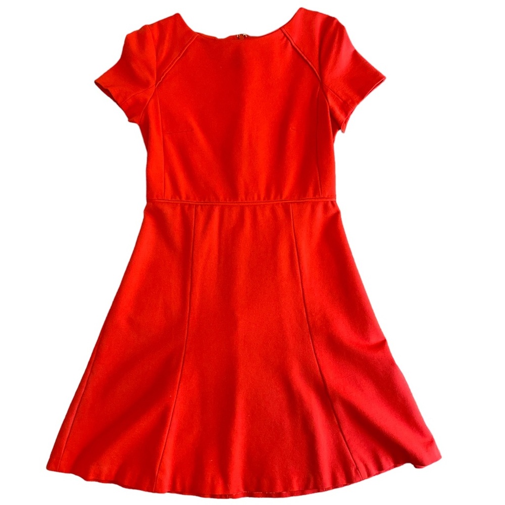 Structured red j crew dress size 4
